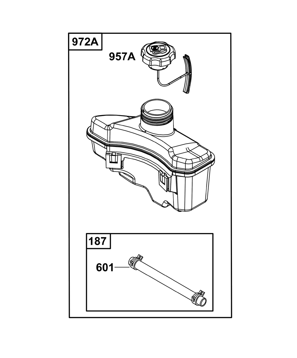 Fuel Supply Group Diagram and Parts List for 103M02-0113-F1 100000 - 19Z999 Briggs and Stratton Engine